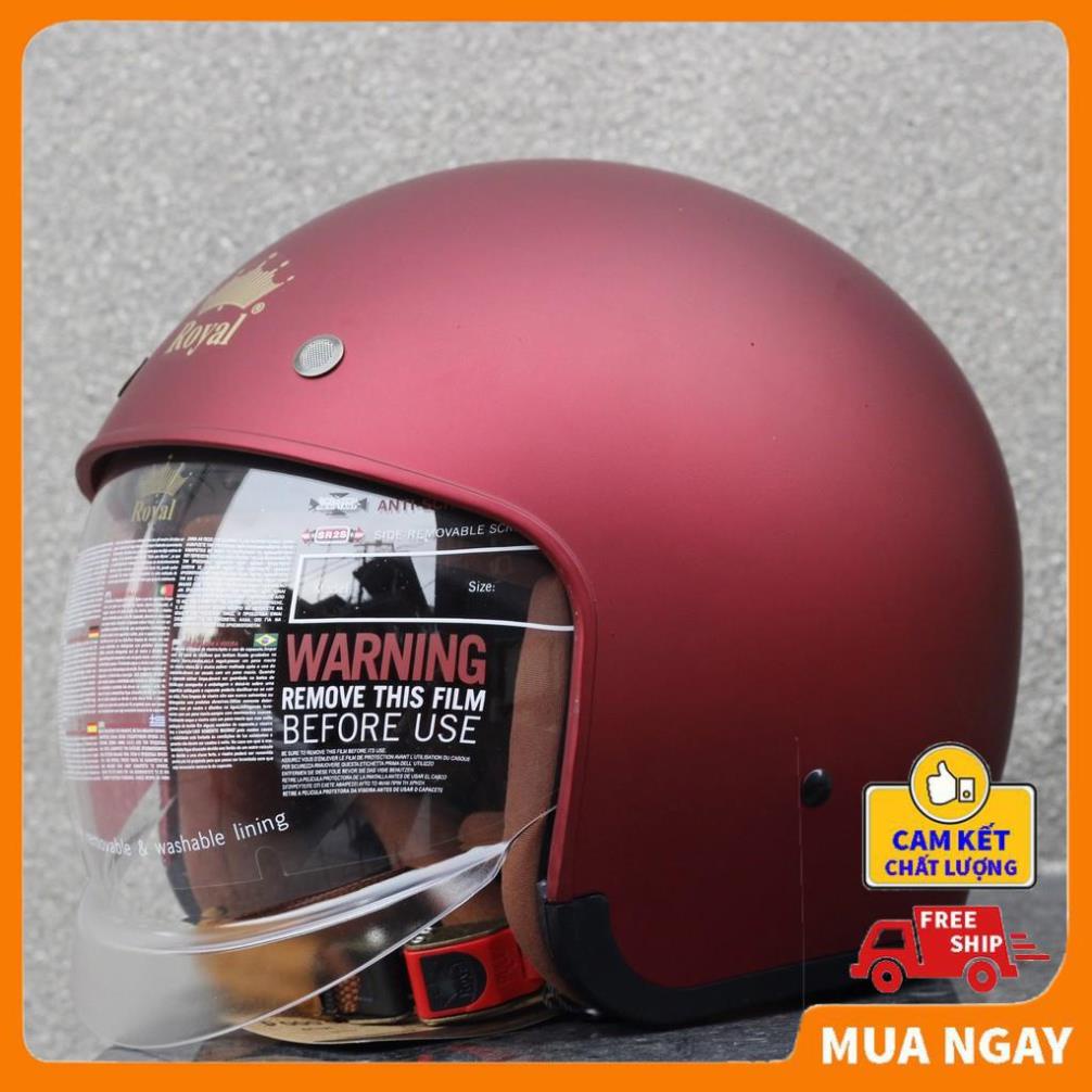 Mũ bảo hiểm Royal M139 kính âm đỏ đô