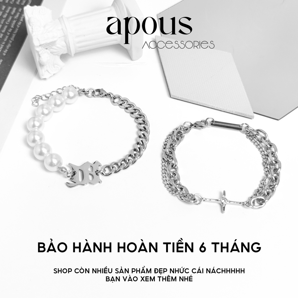 Vòng tay nam nữ Trendy Cuban - Thép Titan BST 1 - Phụ kiện trang sức Unisex Apous