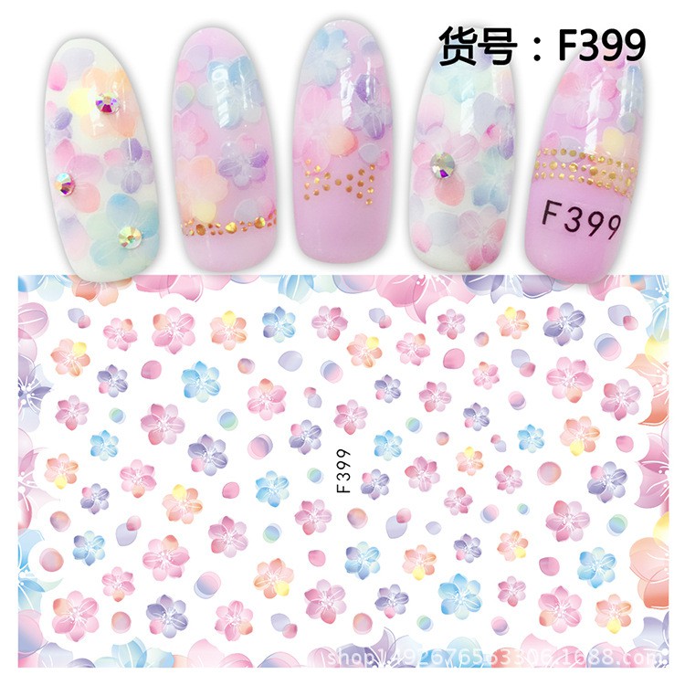 (Hàng Mới Về) Nhãn Dán Trang Trí Móng Tay 3d Phong Cách Bohemia Dành Cho Nữ