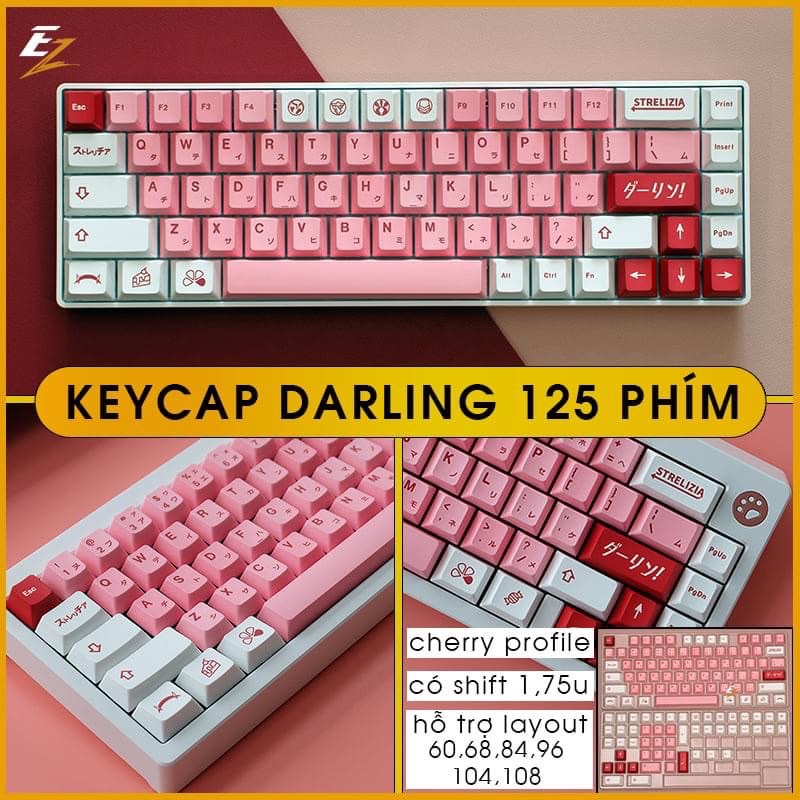 Keycap Cho Bàn Phím Darling Cherry Profile 125 Phím | 1988PC