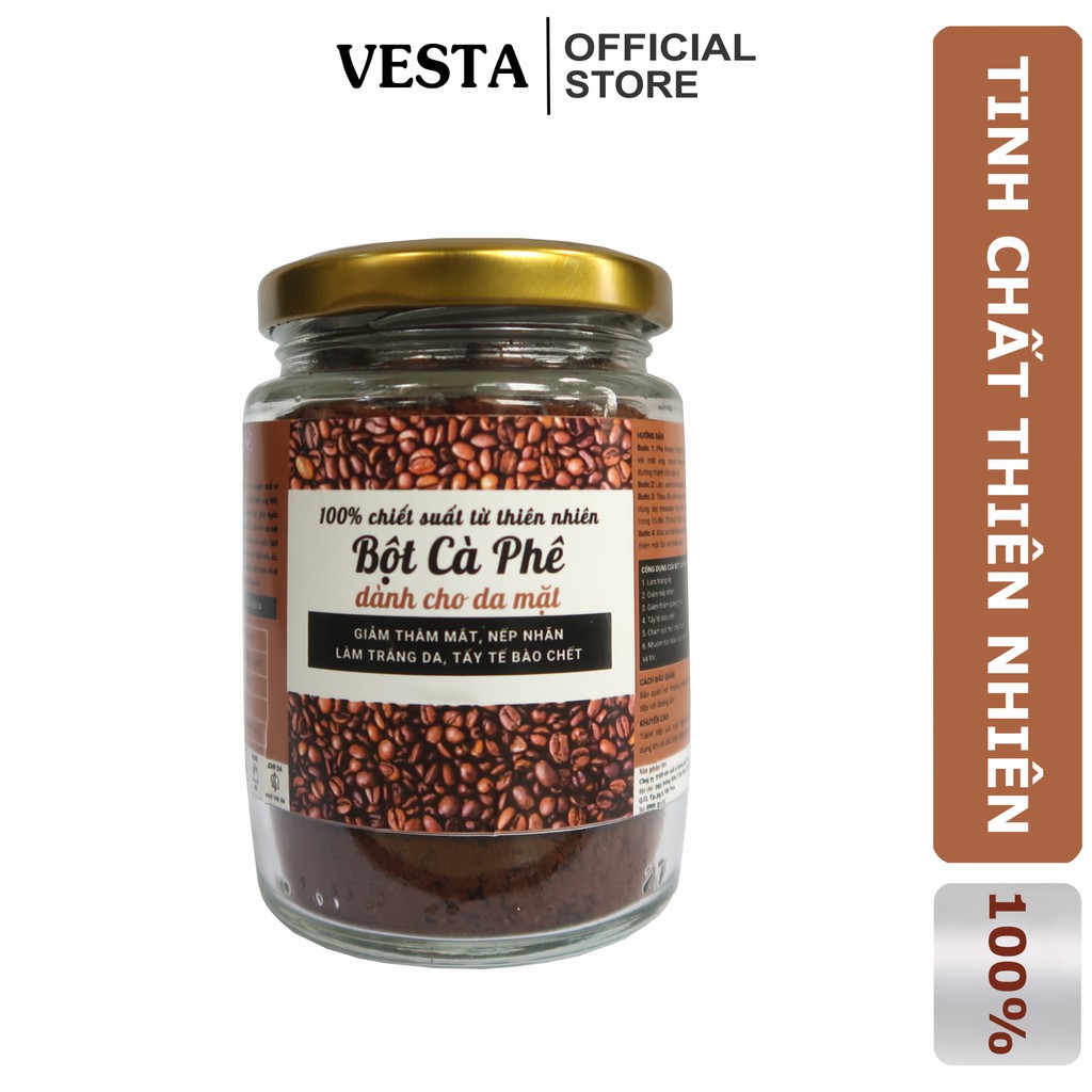 Bột Cà Phê Face Nguyên Chất Vesta Hủ 180ml