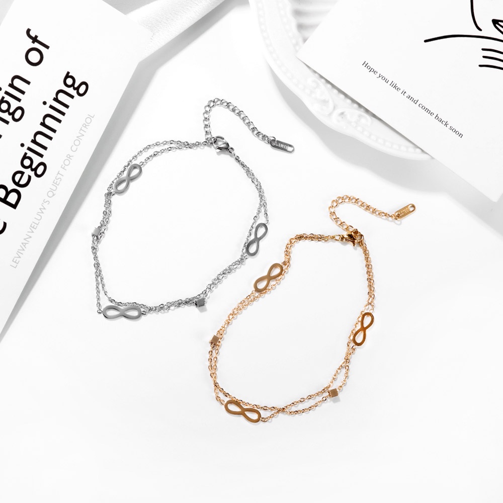 Lắc chân OPK GZ129 thép titan phong cách Hàn Quốc thời trang màu vàng/ bạc dành cho nữ