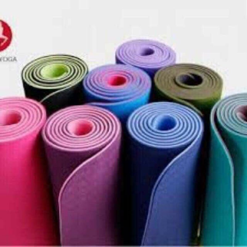 Thảm yoga 2 lớp  LOẠI TỐT  thảm tập thể dục thiết kế dạng gân sóng chống trơn trượt rất tốt