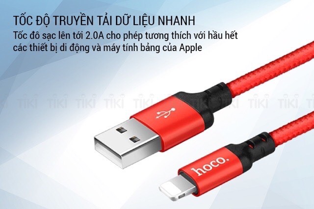 ✔ ✔️Cáp Sạc nhanh dây,chống đứt dù HoCo X14 USB Cáp IP6/7/8/8Plus/X/XsMax máy nghe nhạc táo,tablet táo