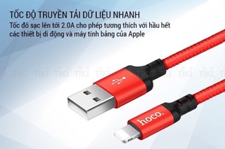 [Hàng Chính Hãng] Cáp Sạc Nhanh Dây Chống Đứt Dù HoCo X14 USB  Lightning (1met/2 mét)