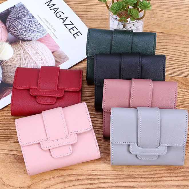 Ví ngắn màu trơn xinh xắn dành cho nữ