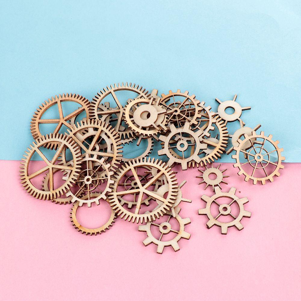 Bộ 36 Miếng Gỗ Hình Tròn Rỗng Handmade Dùng Để Tạo Hình Cho Các Sản Phẩm Thủ Công