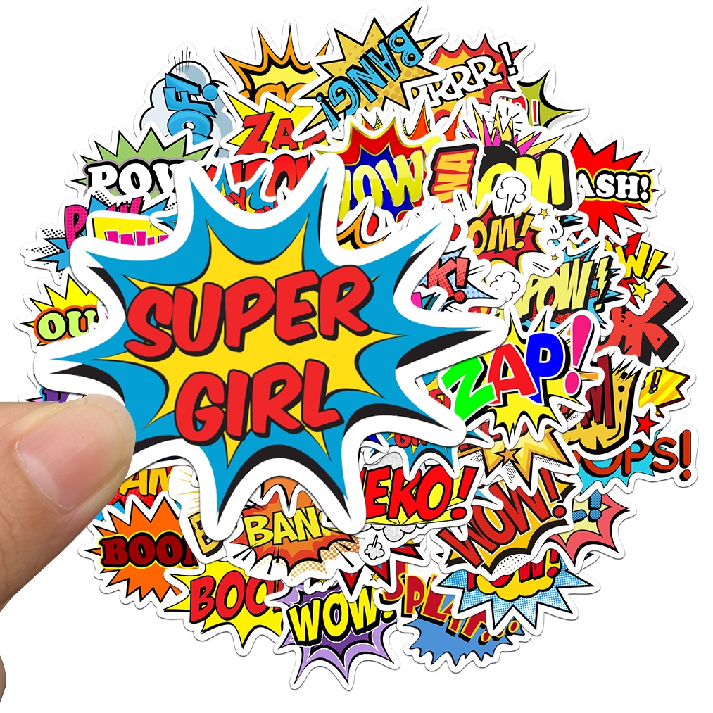 Bộ 10/50 Miếng Dán Hình Chữ Cái Tiếng Anh Hoạt Hình Chống Thấm Nước Trang Trí Đa Năng