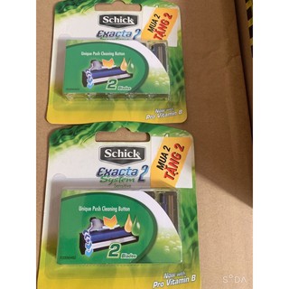 Vỉ 2 Lưỡi Dao Cạo Schick Execta2 Sýtem tặng kèm 2 lưỡi