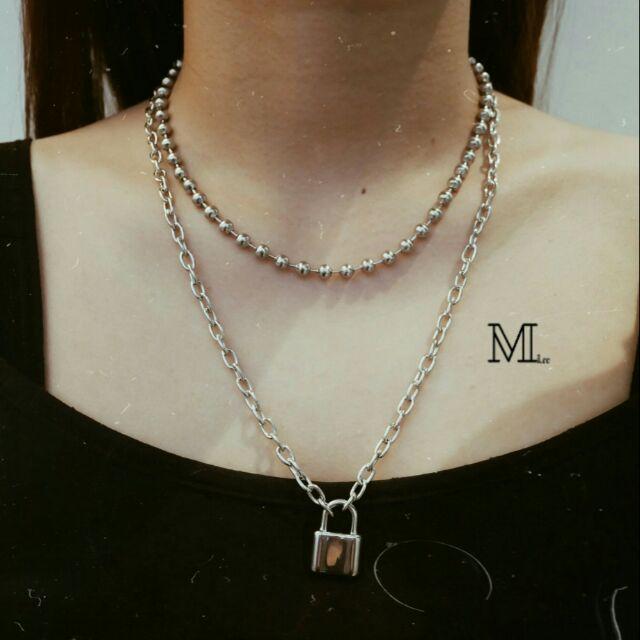 Lock x ball chain [set dây chuyền]