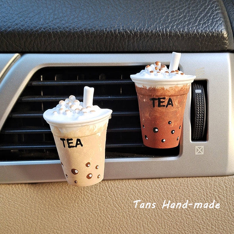 Auto Perfume Aromatherapy Internet Sensation Milk Tea Car Air Conditioning Outlet Car Interior Decoration All Products Fragrant Stone Decoration car accessories VXFI