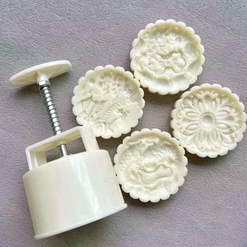 Khuôn trung thu lò xo 4 mặt hoa sen và cá 2022