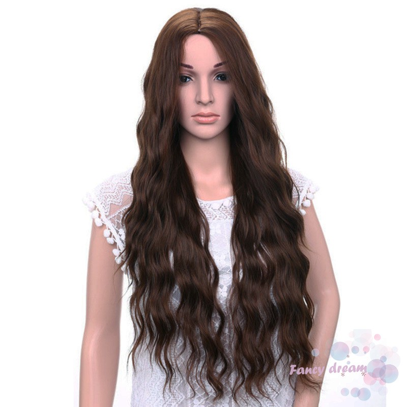 COD Synthetic Long Wavy Loose Hair Wig Natural Long Curly Heat Resistant Fiber Wigs Hair Accessories