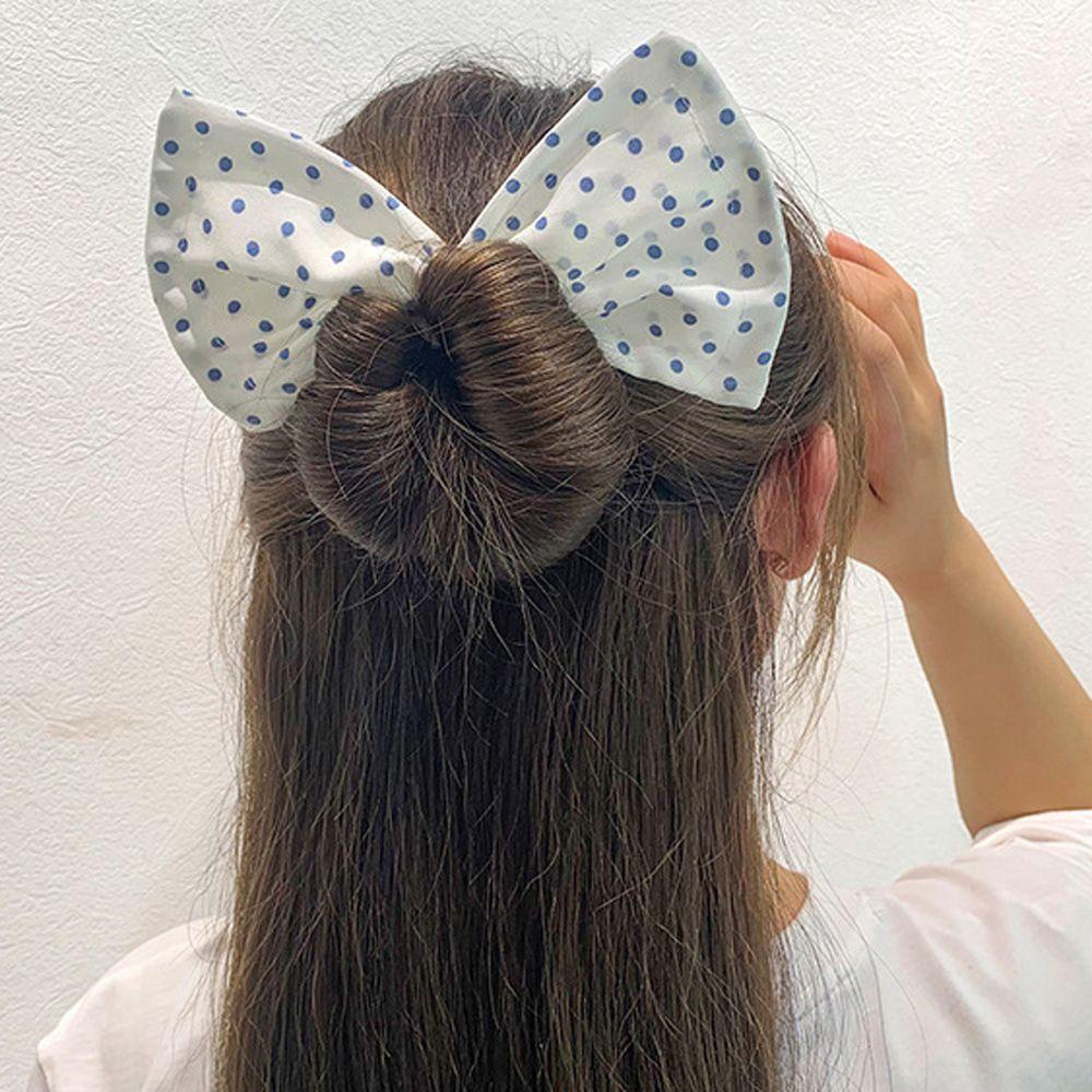 Dụng Cụ Búi Tóc Thời Trang Ngọt Ngào In Họa Tiết Kẻ Ô Lưới Hoa Dành Cho Bạn Gái