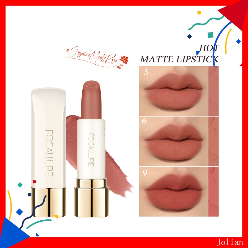 JM Focallure Rose Lipstick High Pigment Water Resistant Long Lasting Smooth Smooth Lips 30g