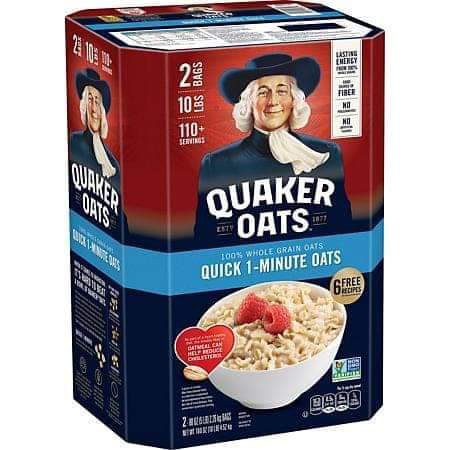 Yến Mạch Quaker Oats Cán Mỏng/Cán Vỡ 4.5kg date luôn mới | BigBuy360 - bigbuy360.vn