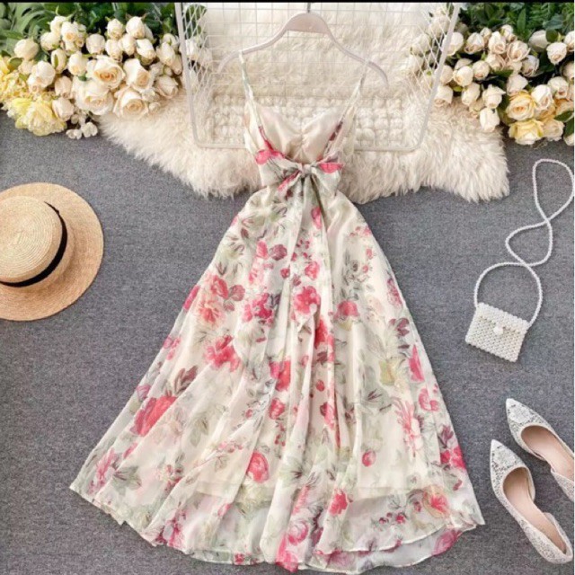 Đầm hoa ❤️FREESHIP❤️ Váy maxi hoa Quảng Châu hàng có sẵn | BigBuy360 - bigbuy360.vn