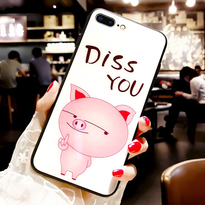 [ IPHONE ] Ốp Lưng Kính Cường Lực Lợn Kute - A093 | BigBuy360 - bigbuy360.vn