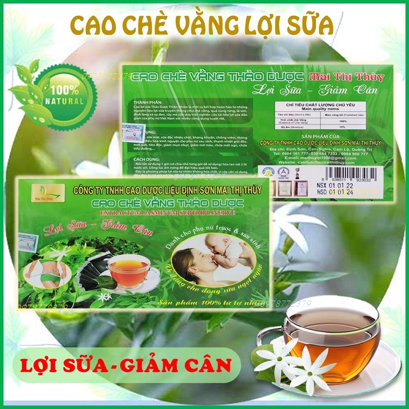 Cao Chè Vằng Lợi Sữa 1KG [LOẠI 1] Giúp lợi sữa, chị em phụ nữ lấy lại vóc dáng thon gọne