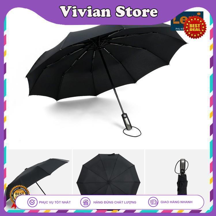 Ô Dù Tự Động ☔ĐÓNG MỞ 2 CHIỀU☔ Dù đi mưa KT lớn 63x103cm, tránh nắng tăng cường gia cố 10 THANH ĐỠ gấp ba lần