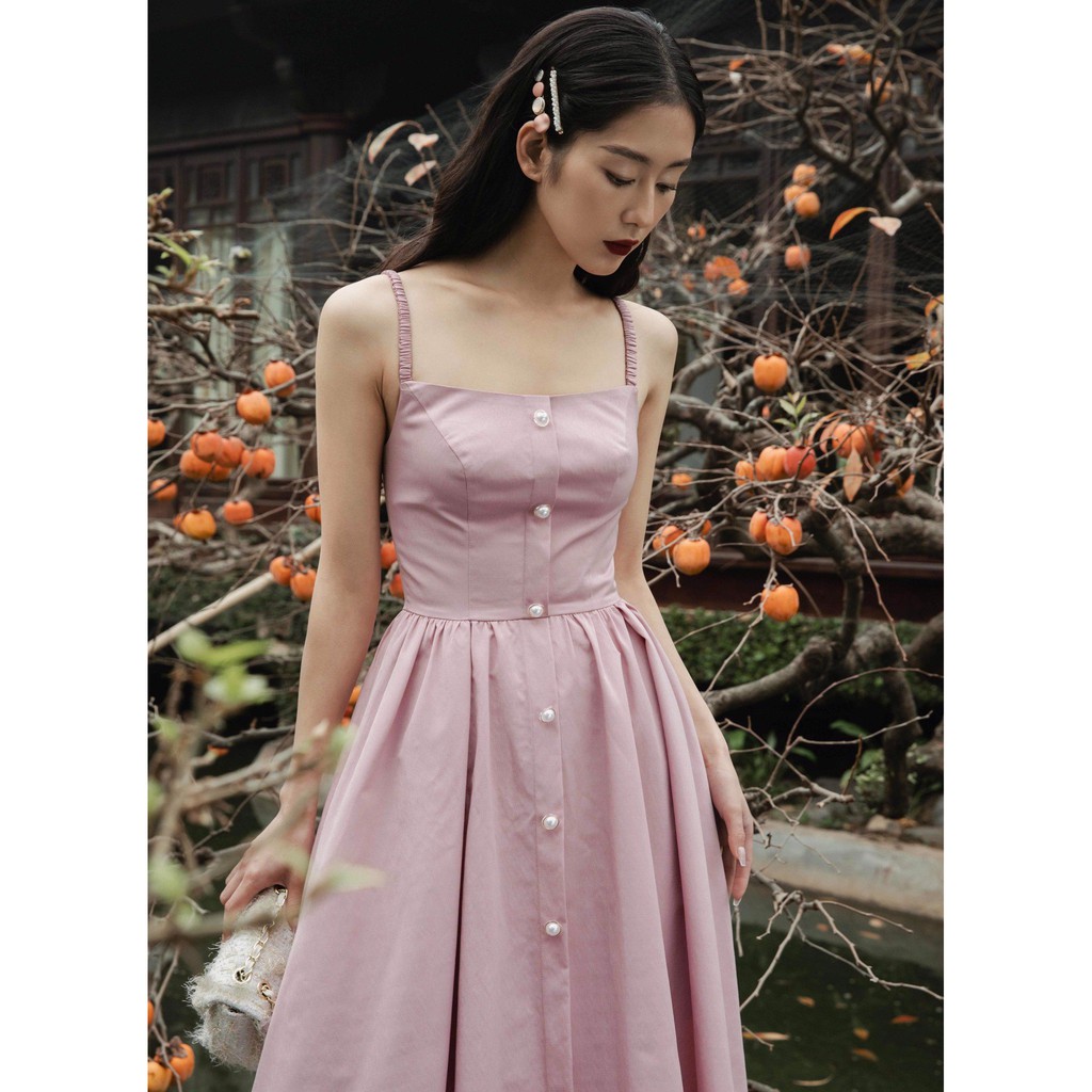 DOTTIE PREMIUM - Đầm Strappy Dress Pear Buttons D0158