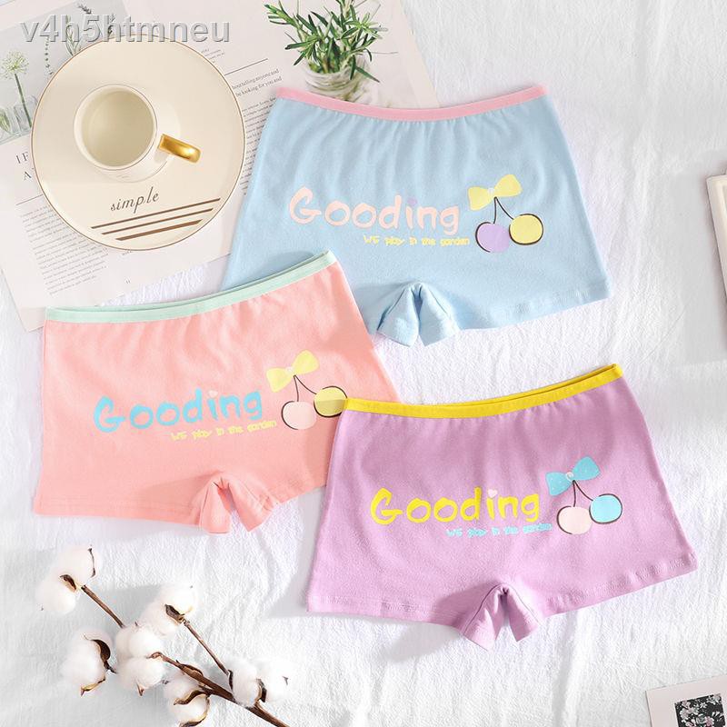 ♟Quần lót Fat MM, đùi bé gái cotton size lớn, học sinh cấp 3, 2, cạp lưng trung, trai, trai