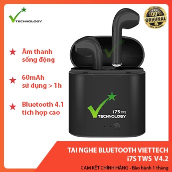 Tai Nghe Bluetooth VietTech i7S TWS Wireless Earbuds iOS/Android V4.2