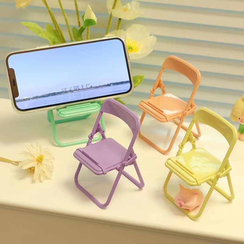 Giá Đỡ Điện Thoại/Máy Tính Bảng Mini Gấp Gọn Hình Ghế Dựa Tùy Chỉnh 4 Màu Màu Macaron Trang Trí Nội Thất