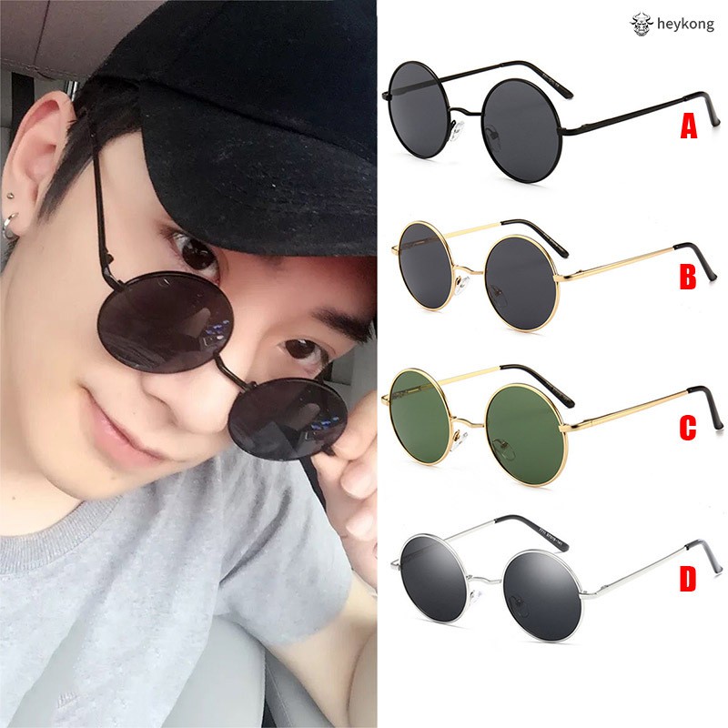 Vintage Retro Round Sunglasses Metal Circle Frame Casual Sunglasses for Men