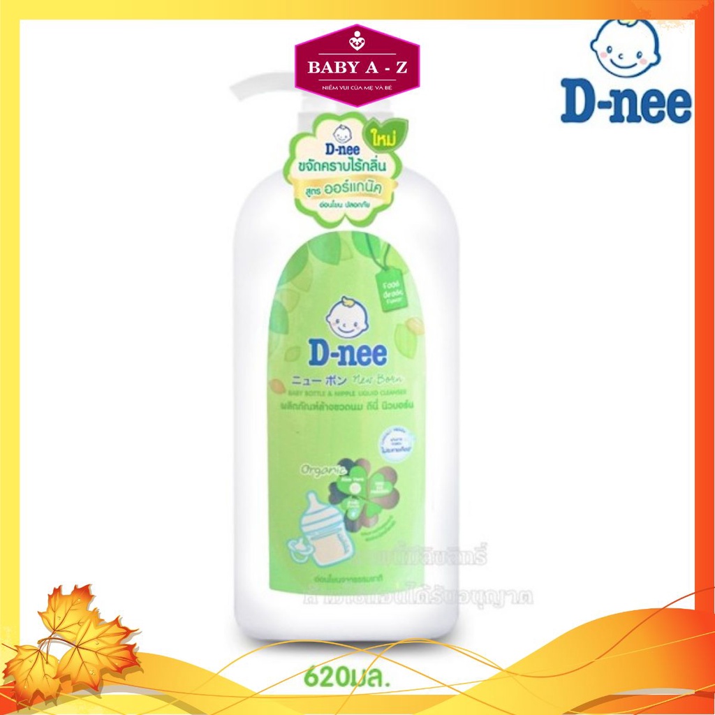 Nước Rửa Bình Sữa, Núm Vú, Trái Cây D-NEE ORGANIC Chai Vòi Dung Tích 620ml