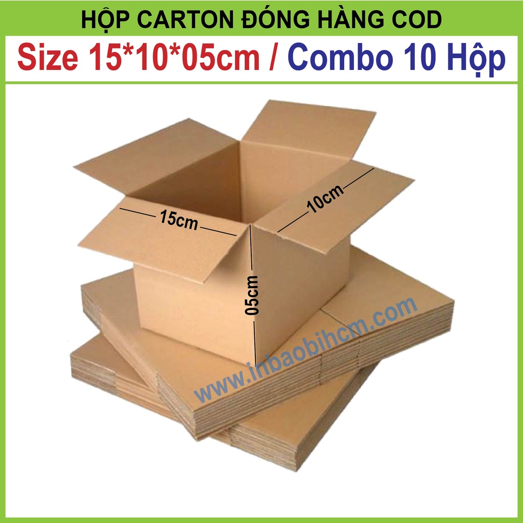 10 hộp carton đóng hàng 15x10x5 cm được giá rẽ (Hộp dày dặn, cứng cáp, chuẩn Ship COD)