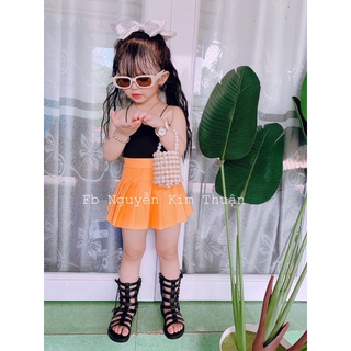 Sét áo dây và chân váy xếp li