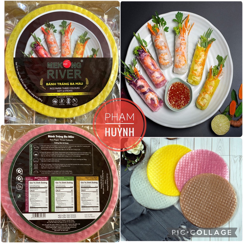 Bánh tráng gạo lứt, bánh tráng rau củ Mekong River xấp 300gr