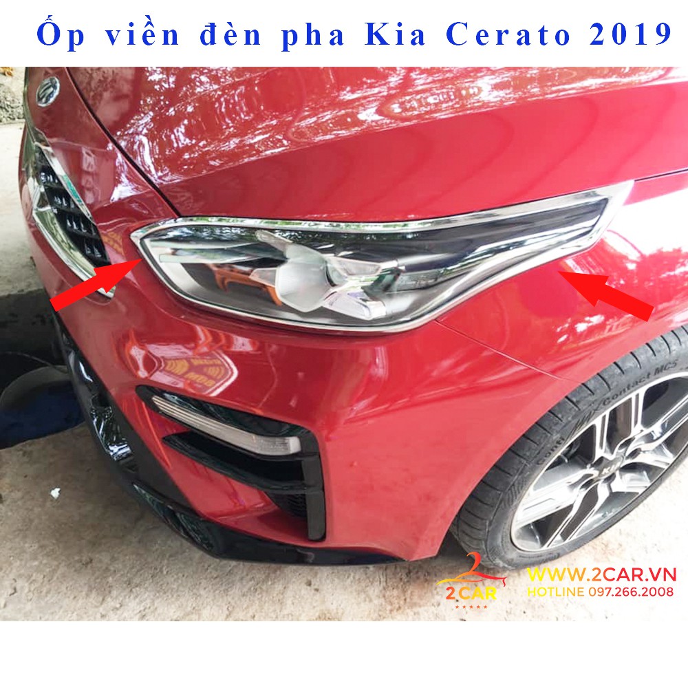 Ốp viền đèn pha, hậu xe KIA Cerato 2019- 2020- 2021 hàng cao cấp