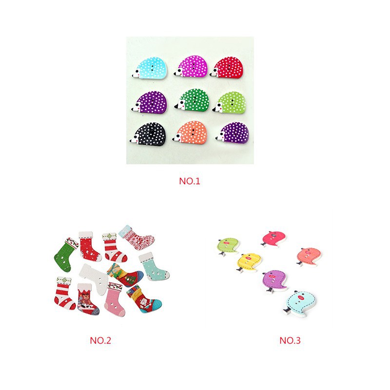 Bộ 50 nút gỗ trang trí hình nhím