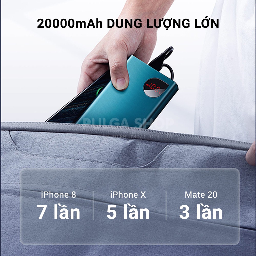 Pin Sạc Dự Phòng Sạc Nhanh 22.5W Baseus Dung Lượng 20000mAh Hỗ Trợ PD3.0/QC3.0 Cho Iphone Samsung Xiaomi Huawei Oppo