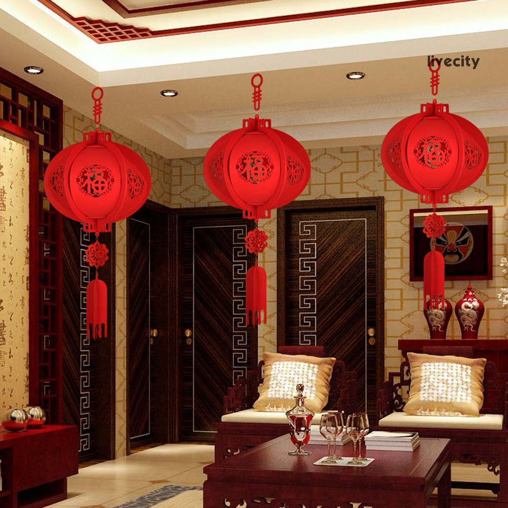 Lồng đèn treo trang trí năm mới phong cách trung hoa 2022 xếp thủ công độc đáo