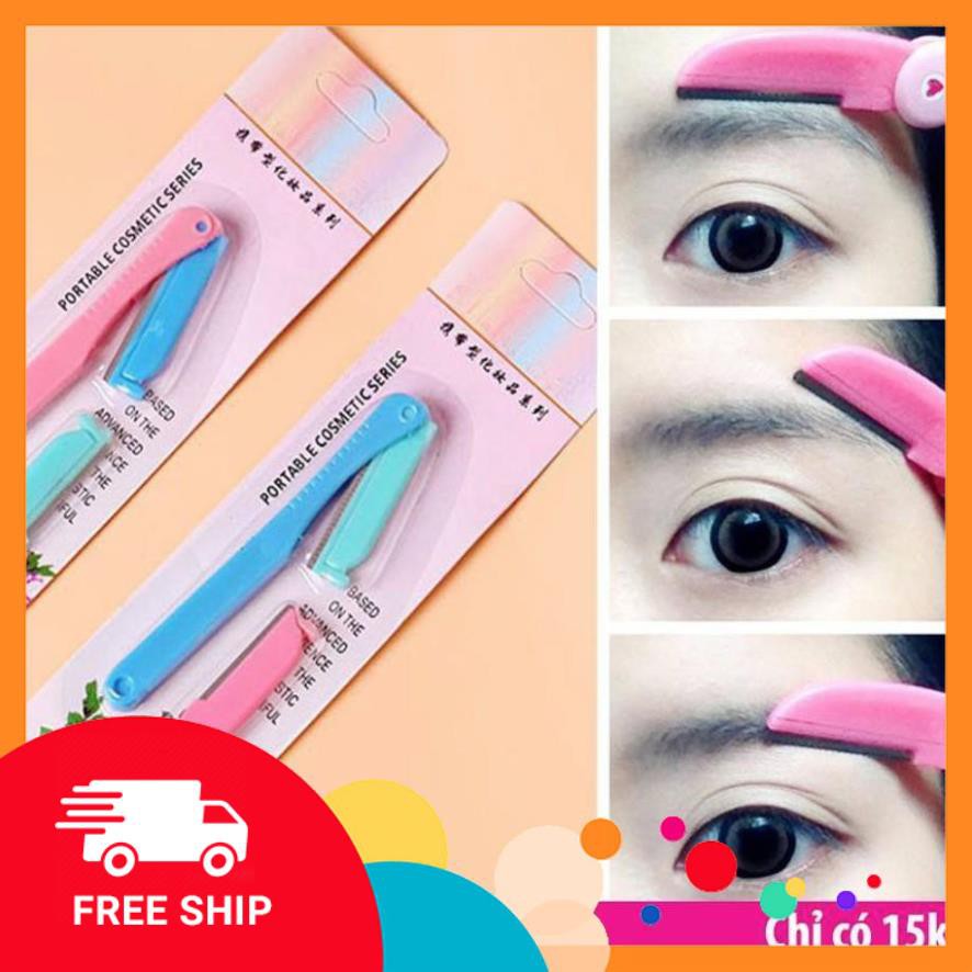 🌟FREESHIP🌟 ✪ Bộ Dao Cạo Tiện Lợi ✪ Tỉa Lông Mày Tóc Mái 2 Lưỡi Ailin-Màu Ngẫu Nhiên 🌟XẢ KHO🌟
