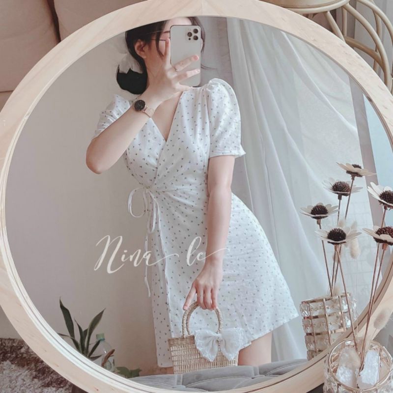 [Hình thật] Đầm hoa đắp chéo cột eo Vintage siêu xinh | BigBuy360 - bigbuy360.vn