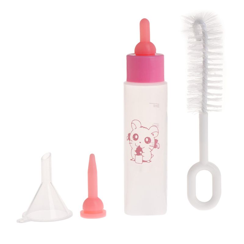 Bộ Dụng Cụ Cho Thú Cưng Ăn Gồm Bình Sữa Và Cọ Rửa Tiện Dụng