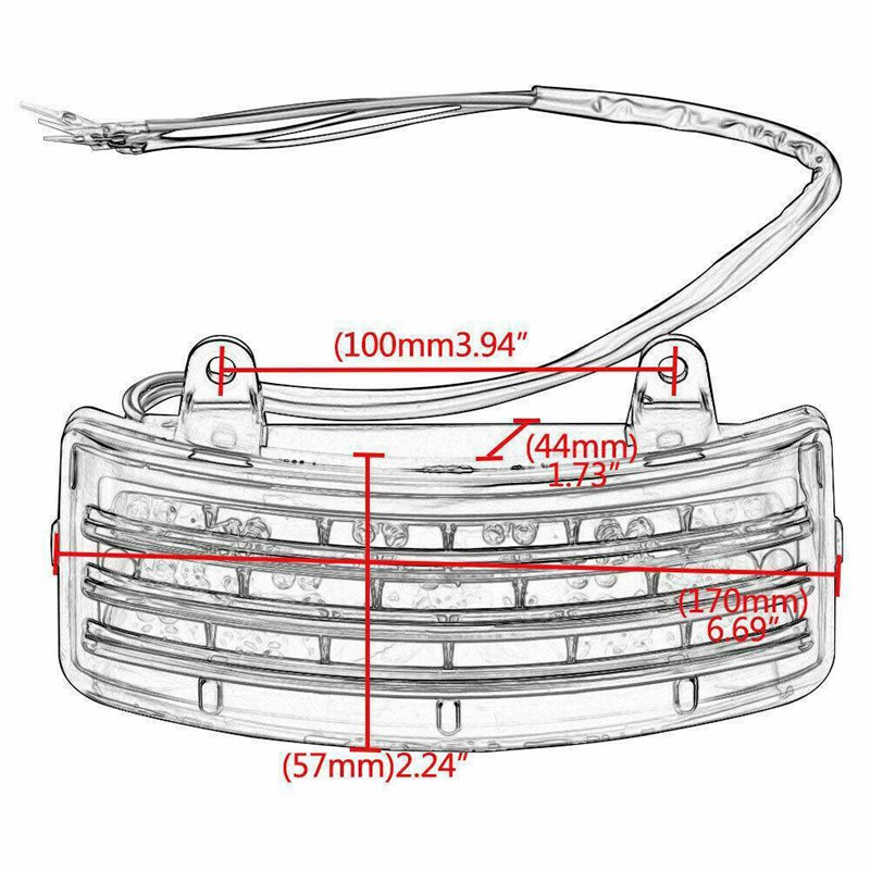 High Quality Motorcycle Tri-Bar LED Rear Tail Light for Touring Street&Road Glide