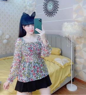Áo kiểu hoa đủ màu HANA25