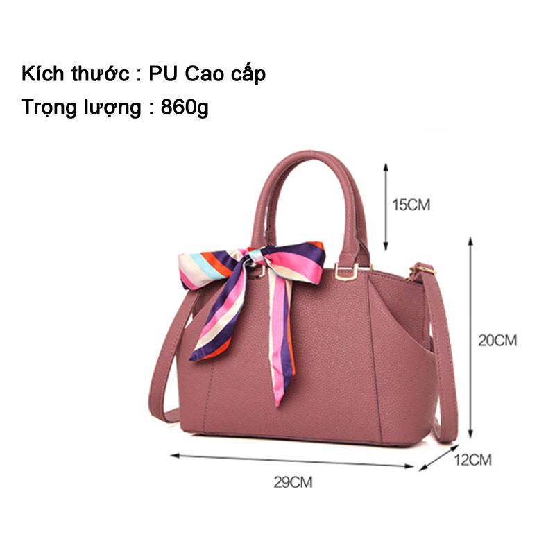 Túi xách tay đeo chéo 2 trong 1 phong cách âu cao cấp có nơ cột