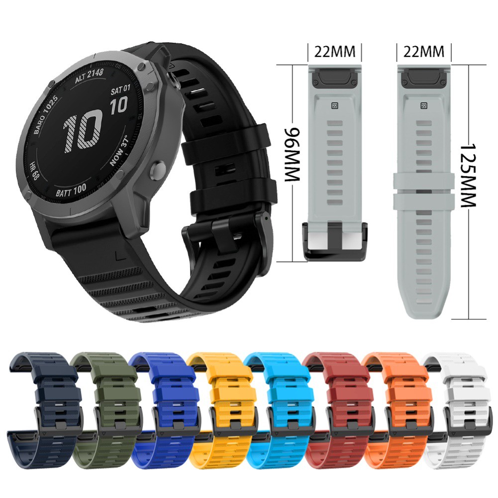 Dây đeo silicon 22mm thay thế cho dây đồng hồ Garmin Fenix 6 5 Forerunner 935