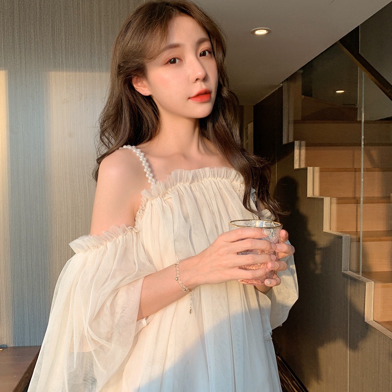 Vòng đeo tay hai lớp dây xích và hạt pha lê phong cách Hàn Quốc thời trang