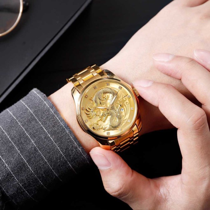 Đồng Hồ Analog Máy In Hình Rồng 3D Bằng Thép Không Gỉ Chống Thấm Nước Giá Rẻ Chất Lượng Cao Cho Nam O6A2 Promo Most Wanted