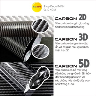 Decal carbon đen bóng 5D cao cấp