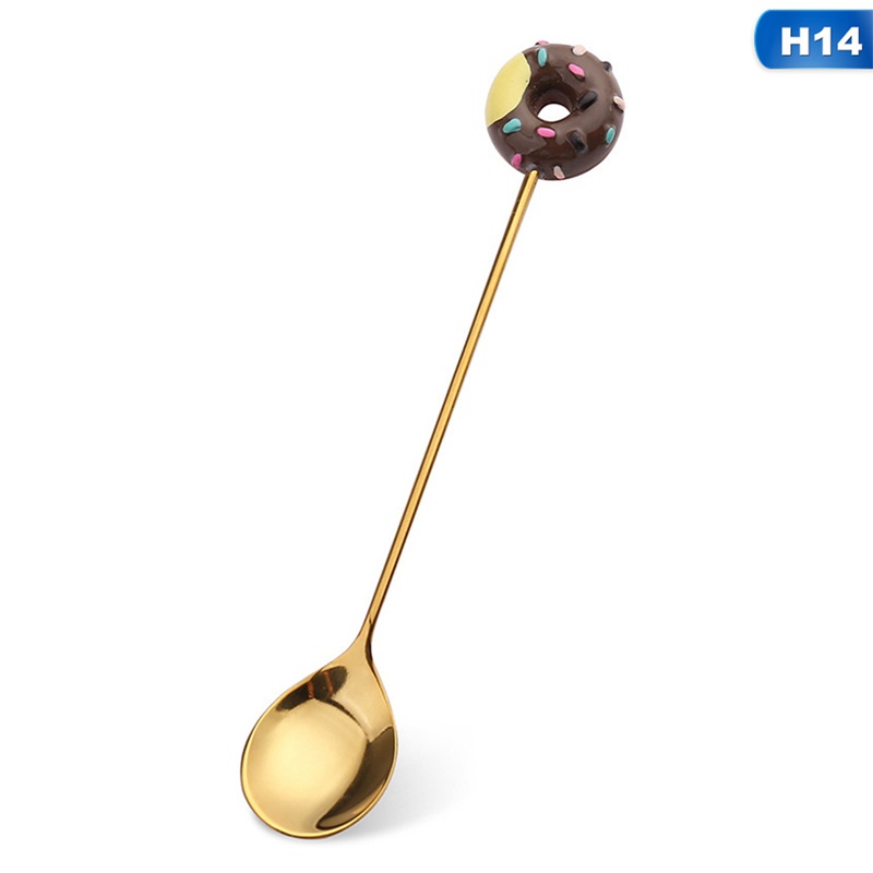 Muỗng cà phê hình bánh donut bằng thép không gỉ