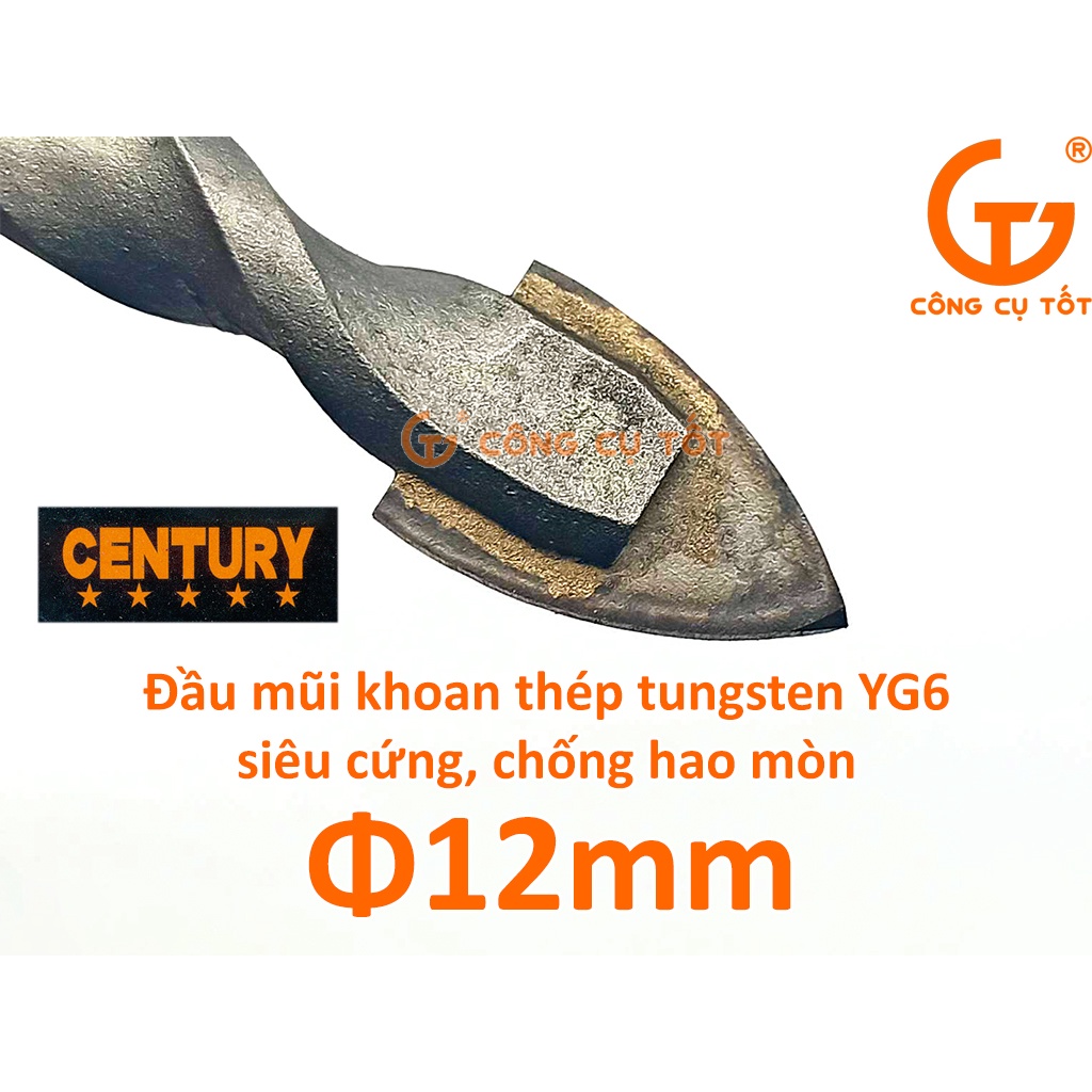 Mũi khoan đa năng chuôi lục Century thép YG6 chống hao mòn