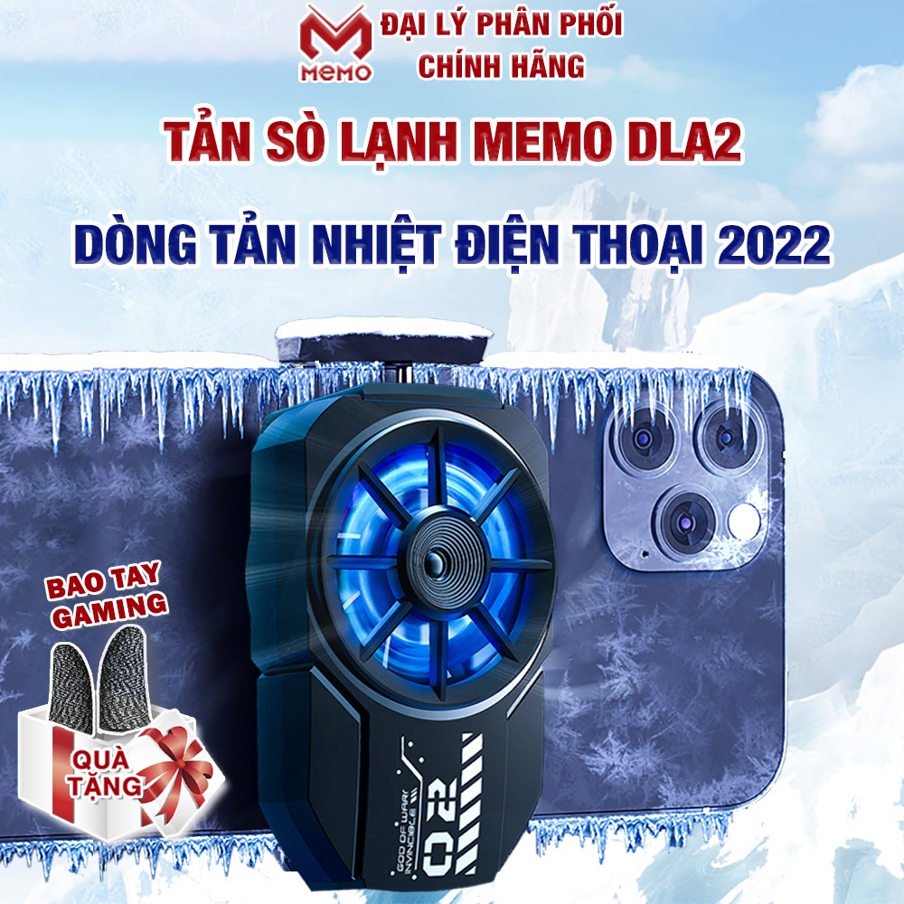 Quạt tản nhiệt điện thoại Memo DLA2 Quạt sò lạnh thế hệ mới Led Gaming RGB